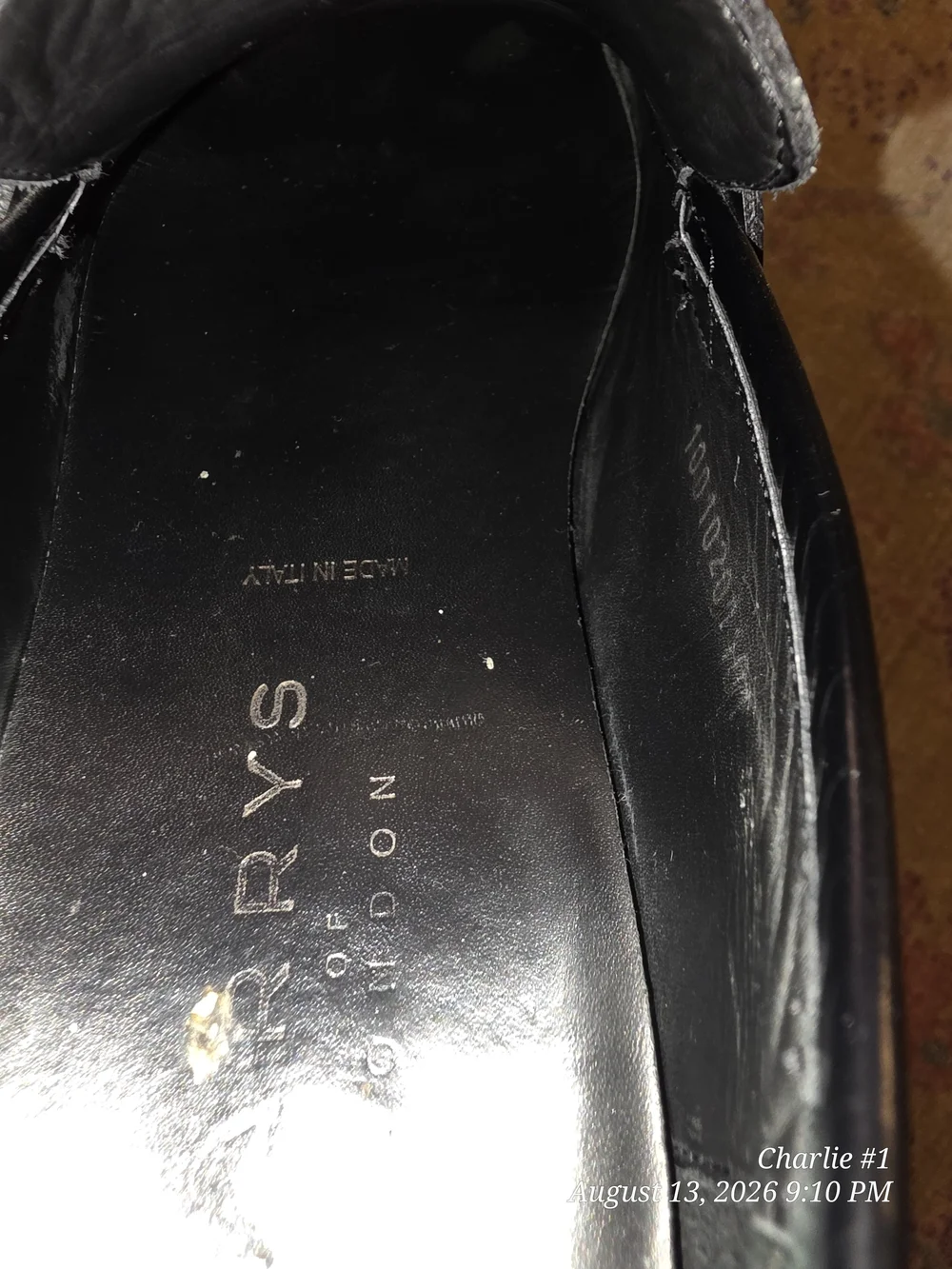 Harry's Of London Men's Black Leather Penny Loafers